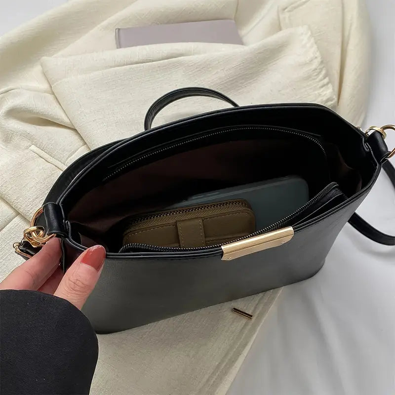 Faux Leather Shoulder Bag
