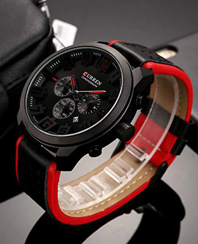 CURREN Leather Straps Wrist Watch For Men (Box)-8289