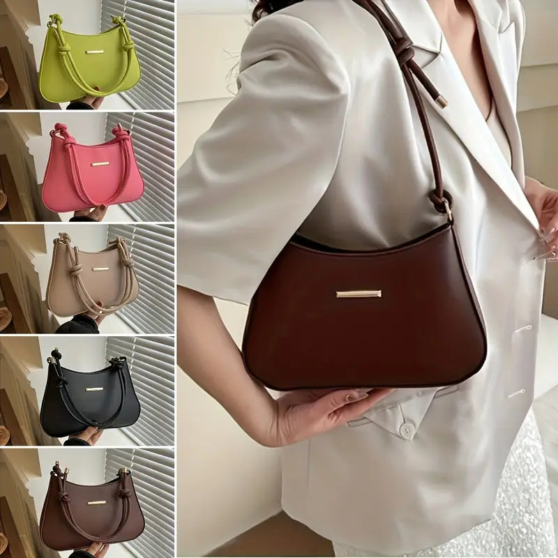 Square Handbag with Zipper Closure