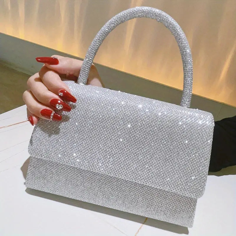 Silvery Evening Dress Handbag