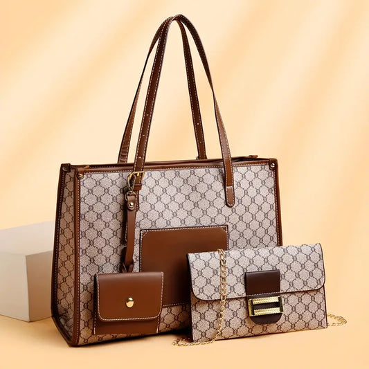 Stylish Large Tote Bag, Handbag, Wallet Set