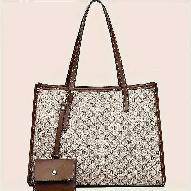 Stylish Large Tote Bag, Handbag, Wallet Set