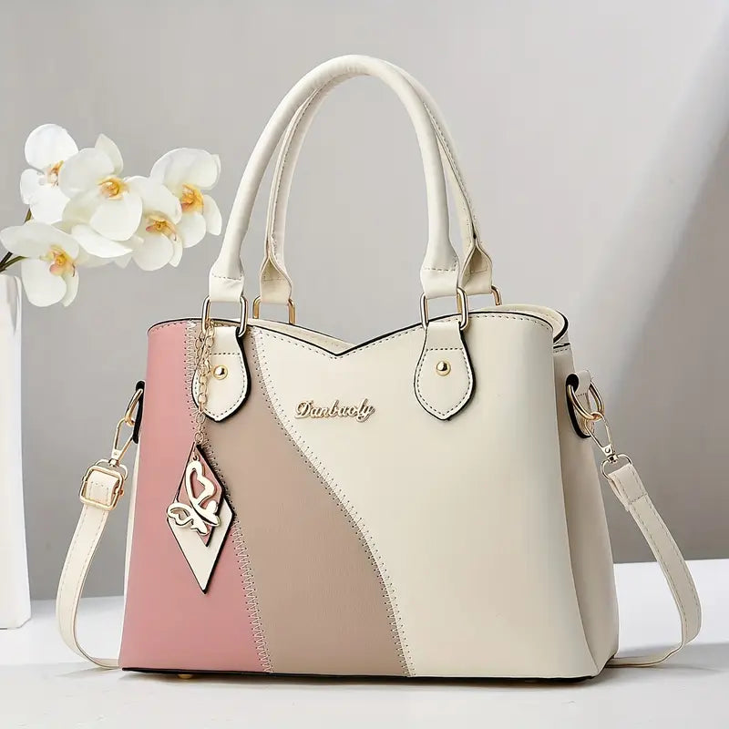 Stylish Two-Tone Tote Bag