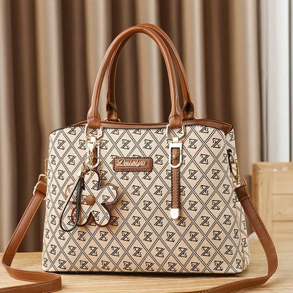 Patterned Tote Bag with Pendant