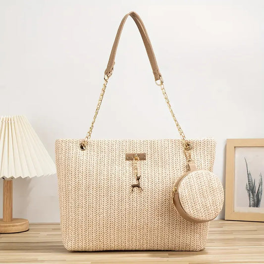 Fashionable Mini Straw Tote Bag for Beach