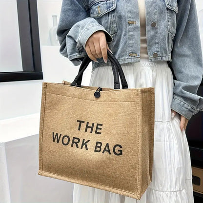 Large Capacity Burlap Tote Bag