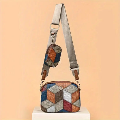 Rhombus Pattern Crossbody Bag