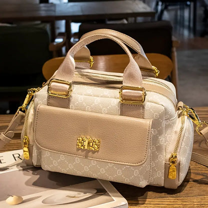 Women'S Apricot Polka Dot Boston Bag