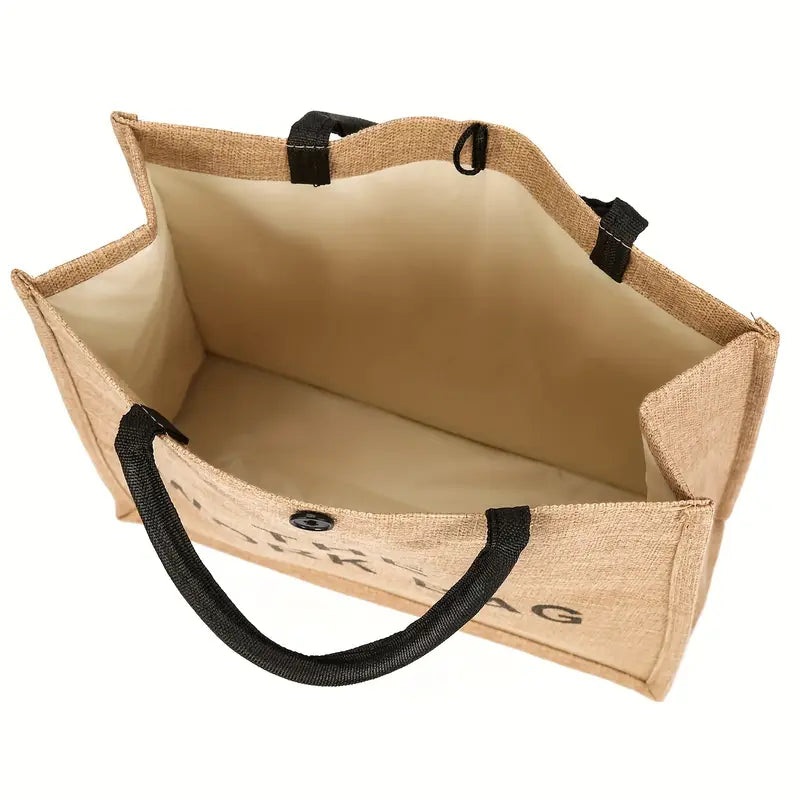 Large Capacity Burlap Tote Bag