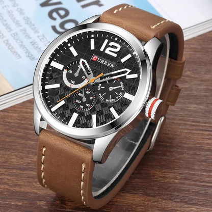 CURREN WATCHES  CURREN Original Brand Leather Straps Wrist Watch For Men With Brand (Box & Bag)-8247