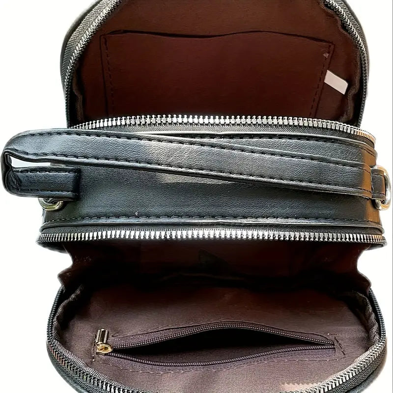 Round Crocodile Pattern Handbag,