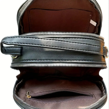 Round Crocodile Pattern Handbag,