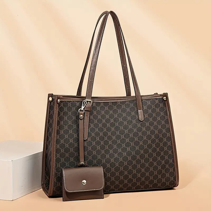 Stylish Large Tote Bag, Handbag, Wallet Set