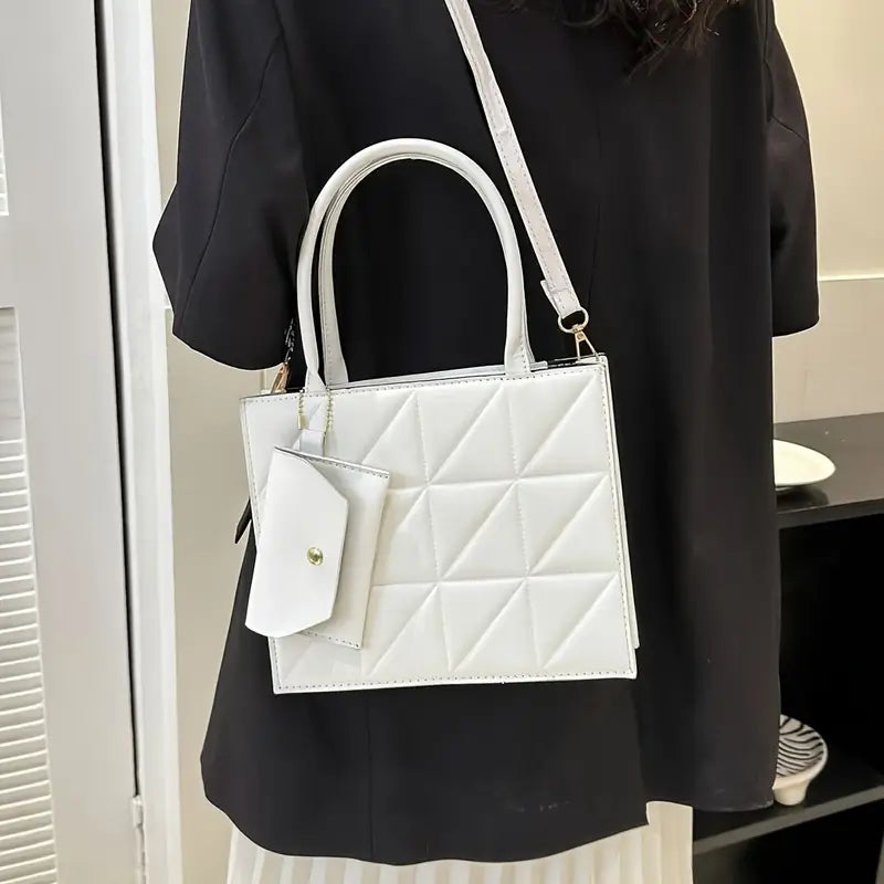 Quilted Square Crossbody Bag for Women