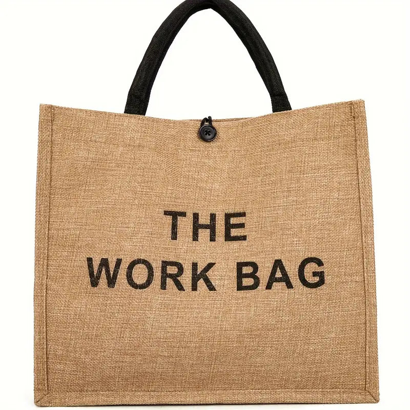 Large Capacity Burlap Tote Bag