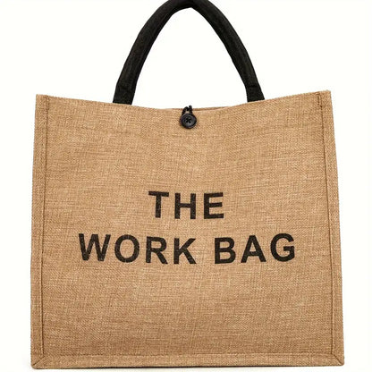 Large Capacity Burlap Tote Bag