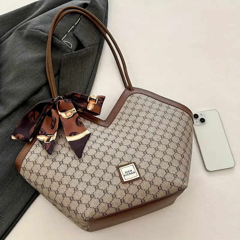 Women'S Vintage-Inspired  Bag with Scarf