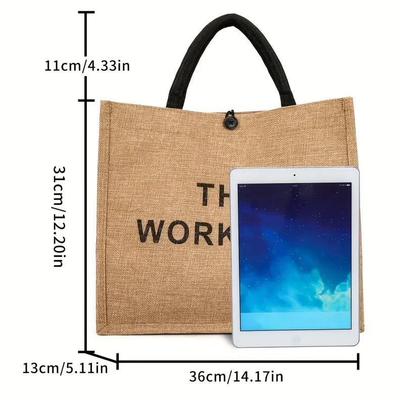 Large Capacity Burlap Tote Bag