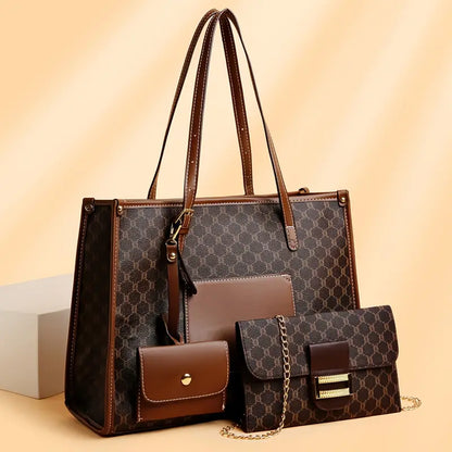 Stylish Large Tote Bag, Handbag, Wallet Set