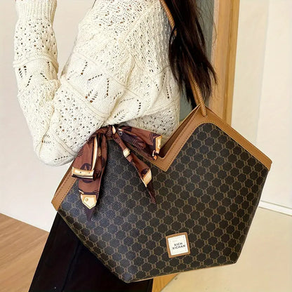 Women'S Vintage-Inspired  Bag with Scarf
