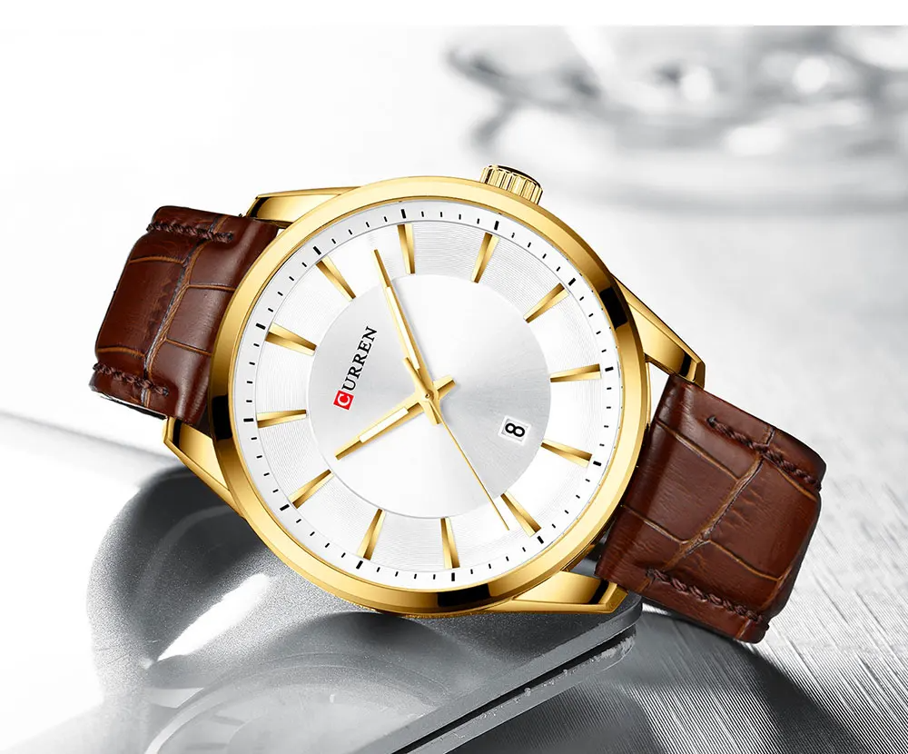 CURREN Original Brand Leather Straps Wrist Watch For Men With Brand (Box & Bag)-8365
