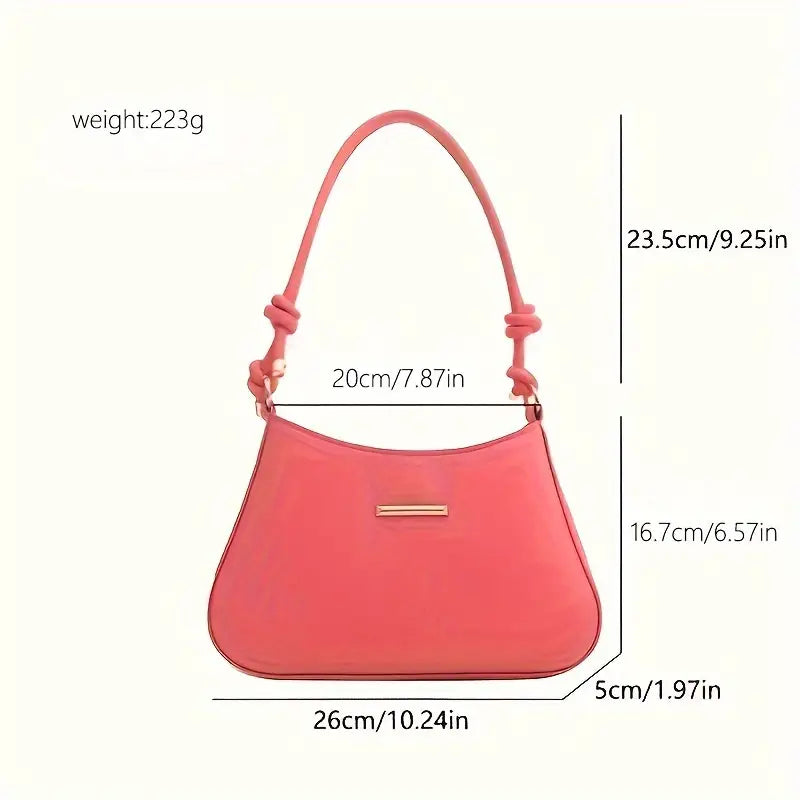 Square Handbag with Zipper Closure