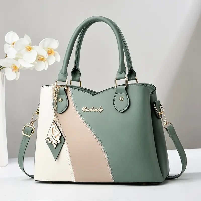 Stylish Two-Tone Tote Bag