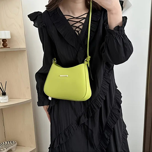 Square Handbag with Zipper Closure