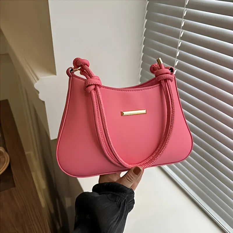 Square Handbag with Zipper Closure