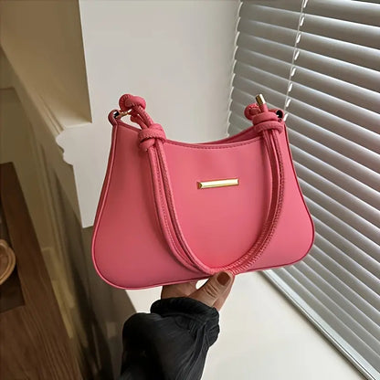 Square Handbag with Zipper Closure