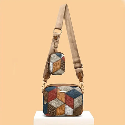 Rhombus Pattern Crossbody Bag