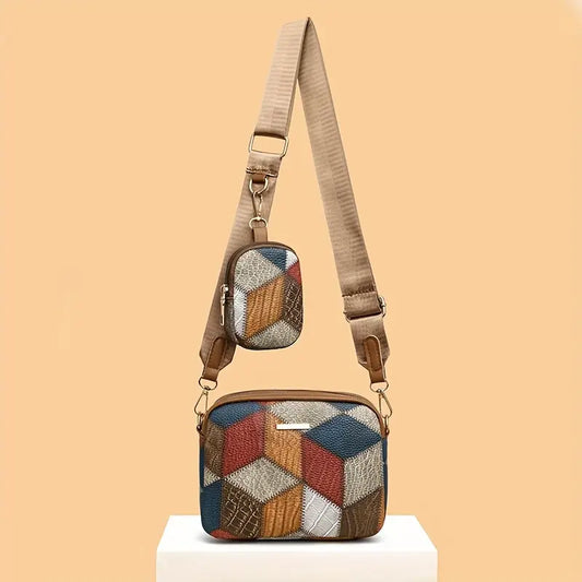 Rhombus Pattern Crossbody Bag
