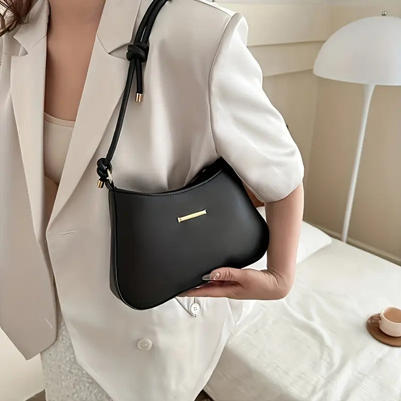 Square Handbag with Zipper Closure
