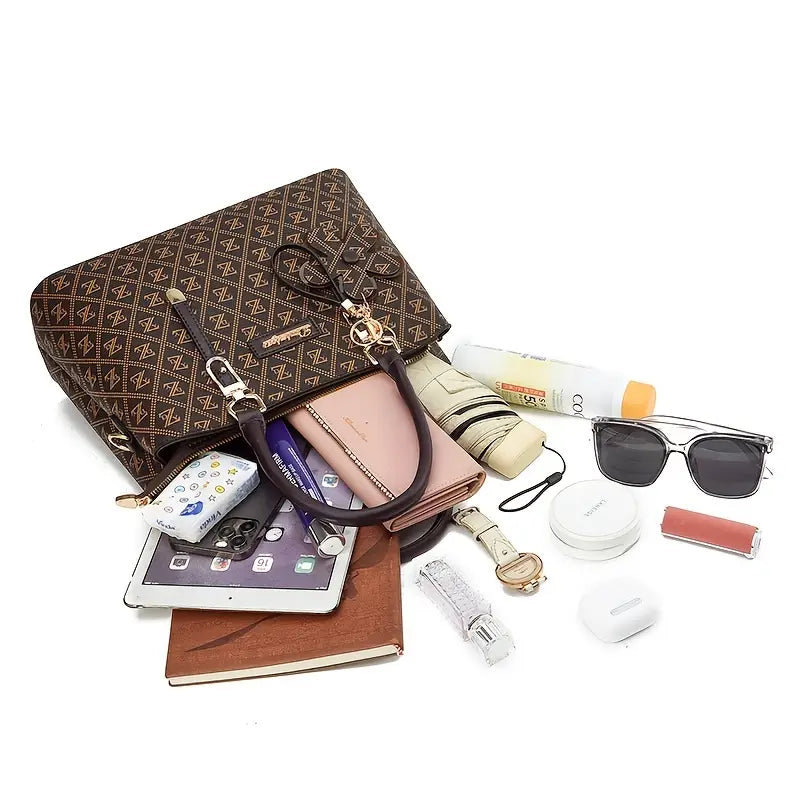 Patterned Tote Bag with Pendant
