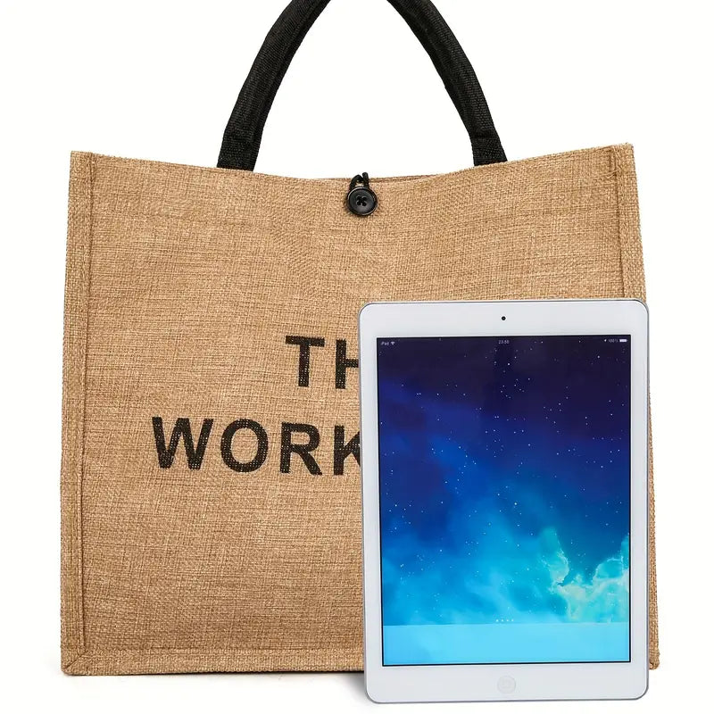 Large Capacity Burlap Tote Bag