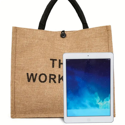Large Capacity Burlap Tote Bag