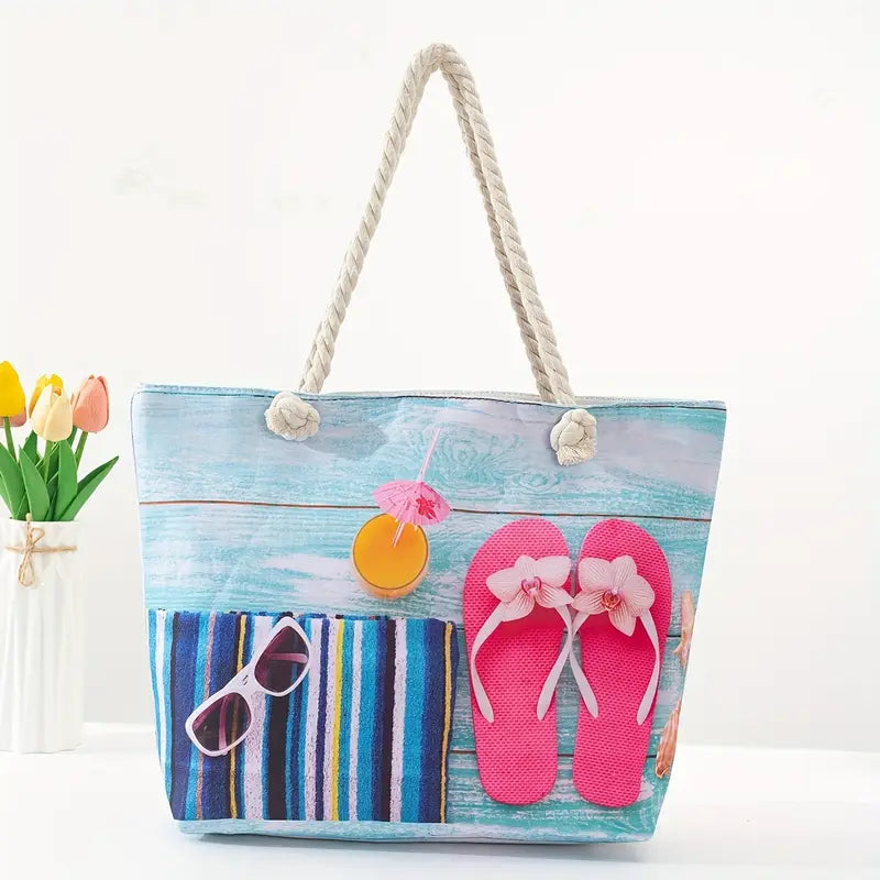 Stylish blue Mandala Print Tote Bag