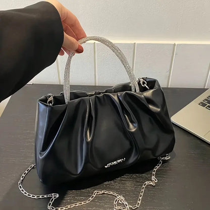 Pleated Handbag, Stylish Ring Strap Bag