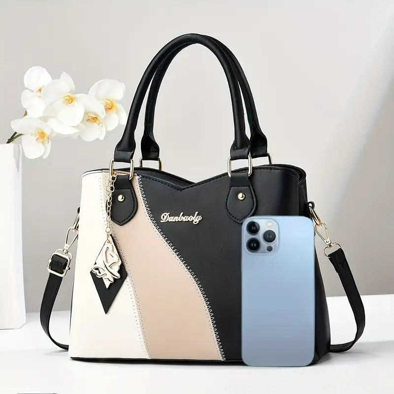 Stylish Two-Tone Tote Bag