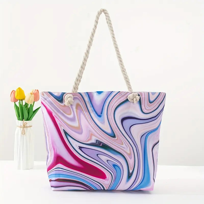 Stylish blue Mandala Print Tote Bag