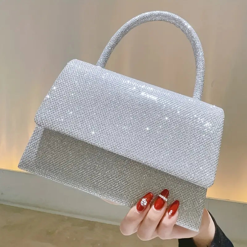 Silvery Evening Dress Handbag