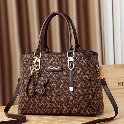 Patterned Tote Bag with Pendant