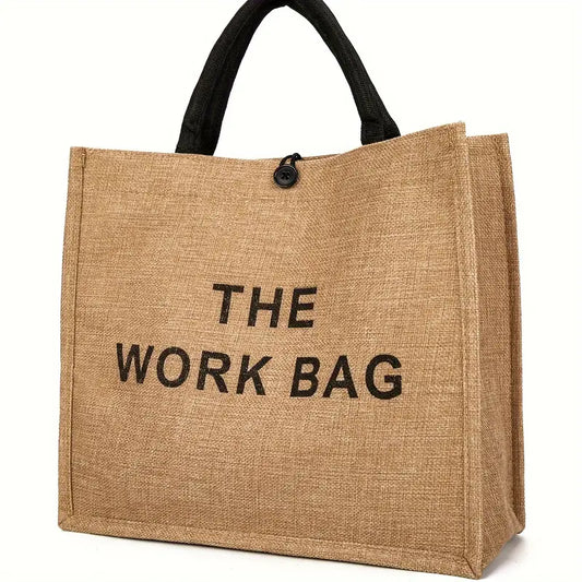 Large Capacity Burlap Tote Bag