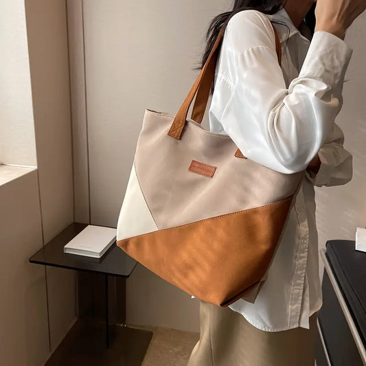 Vintage Colorblock Tote Bag