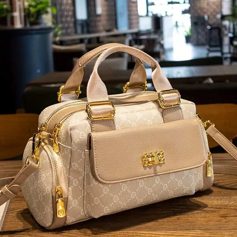 Women'S Apricot Polka Dot Boston Bag
