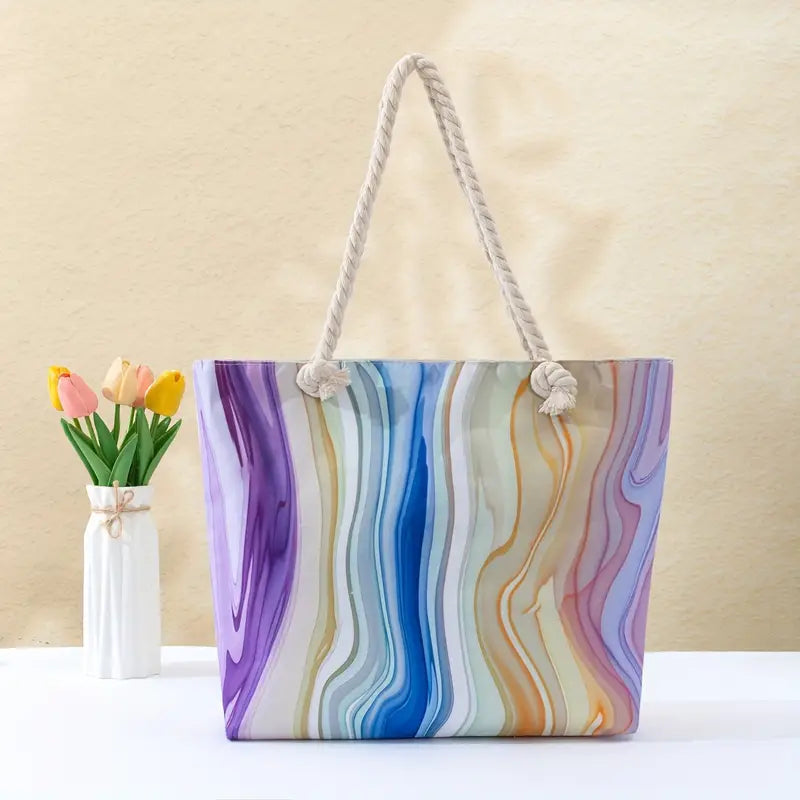Stylish blue Mandala Print Tote Bag