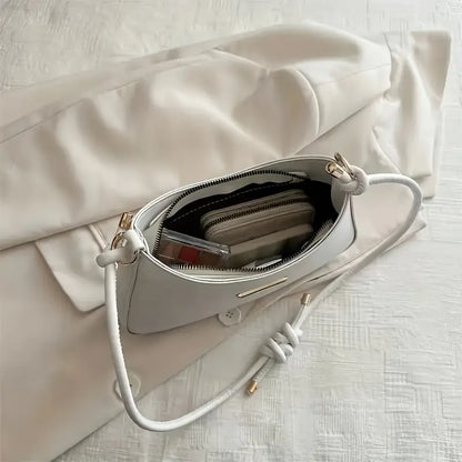 Square Handbag with Zipper Closure