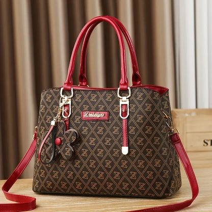 Patterned Tote Bag with Pendant