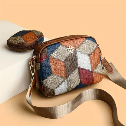 Rhombus Pattern Crossbody Bag